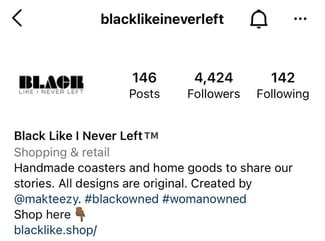 instagram bio idea: black like i never left example